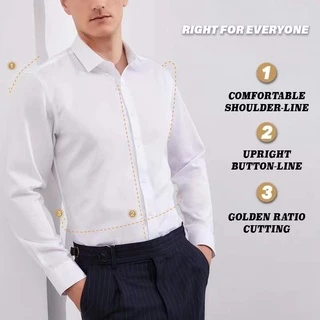 เสื้อเชิ้ตแขนยาวสีพื้น สไตล์ลำลอง เสื้อแต่งตัวประจำวัน ผ้านุ่ม