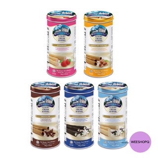 นำเข้าจากมาเลเซีย ขนมเวเฟอร์แท่ง โอโจ้พระราชวัง(white Castle)  white castle luxury cream wafers กระป๋อง 100 กรัม