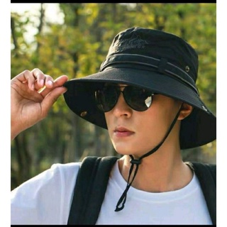 พร้อมส่ง หมวกบักเก็ตเดินป่ามีสายคล้อง (Bucket hat) หมวกเดินป่า มีสาย หมวกบักเก็ตเดินป่า