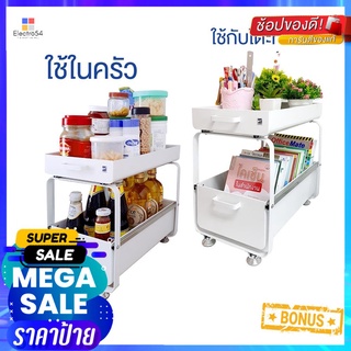 ชั้นวางของแบบลิ้นชัก 2 ชั้น HOMEST IC-008859 สีขาว2-DRAWER UNIT HOMEST IC-008859 WHITE