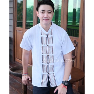 🛖🛖เสื้อผ้าฝ้ายคอจีนลายกำเเพงใส่ได้มั้งชาย&หญิง🛖🛖