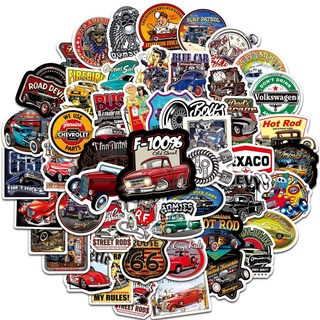 100/50/25 Pieces Vintage Hot Rod Graffiti Stickers Notebook Guitar Refrigerator Water Cup Trolley Case Stickers