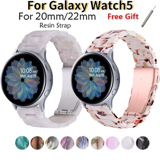 สายนาฬิกาข้อมือเรซิ่น แบบเปลี่ยน สําหรับ samsung galaxy watch 5/4 46 มม. active 2 40 44 มม. Gear S3 huawei gt2