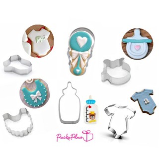 พิมพ์กดสแตนเลส เซ็ตพิมพ์กดคุกกี้  พิมพ์กดแซนวิช Stainless Cookie Cutter Baby Set 6 ชิ้น เซ็ตสุดคุ้ม