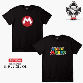 เสื้อยืดผ้าฝ้ายพิมพ์ลายแฟชั่น เสื้อยืด พิมพ์ลายโลโก้ Super Mario Bros Game สําหรับผู้ชาย