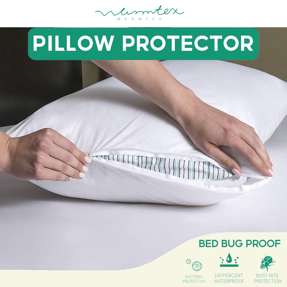 ปลอกหมอนซิปกันน้ําปลอกหมอน Home Living Bedbug Proof Anti Mite หมอน Protector (50x70 ซม.)