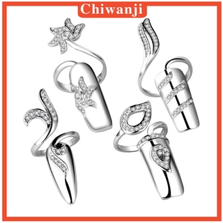 [Chiwanji] แหวนประดับคริสตัล Rhinestone สําหรับผู้หญิง 4 ชิ้น