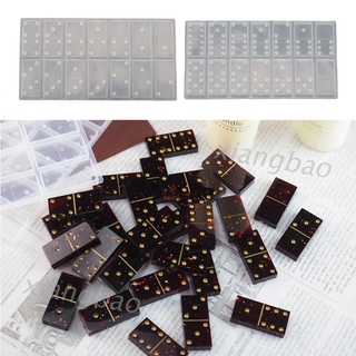 10 ม.S Diy แม่พิมพ์ซิลิโคนลาย Dominoes Game Play Epoxy Resin สําหรับทํางานหัตถกรรม