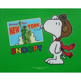 สติ๊กเกอร์ติดโน๊ตบุ๊ค  snoopy พื้นสีเขียว york  "ขนาด 12 - 15 นิ้ว"