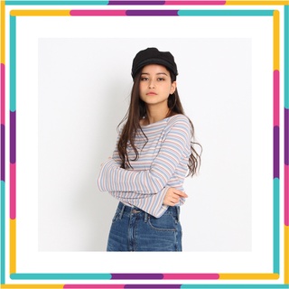 🍭Ozoc60: Ozoc blue striped blouse เสื้อผ้าร่องเนื้อยืด ผ้านิ่มใส่สบายๆ เนื้อย