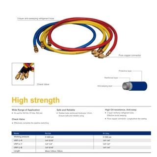 สายเกจ์น้ำยา VALUE รุ่น VRP-UR410A-90 สำหรับน้ำยา R410A/R32 ยาว 90ซม.