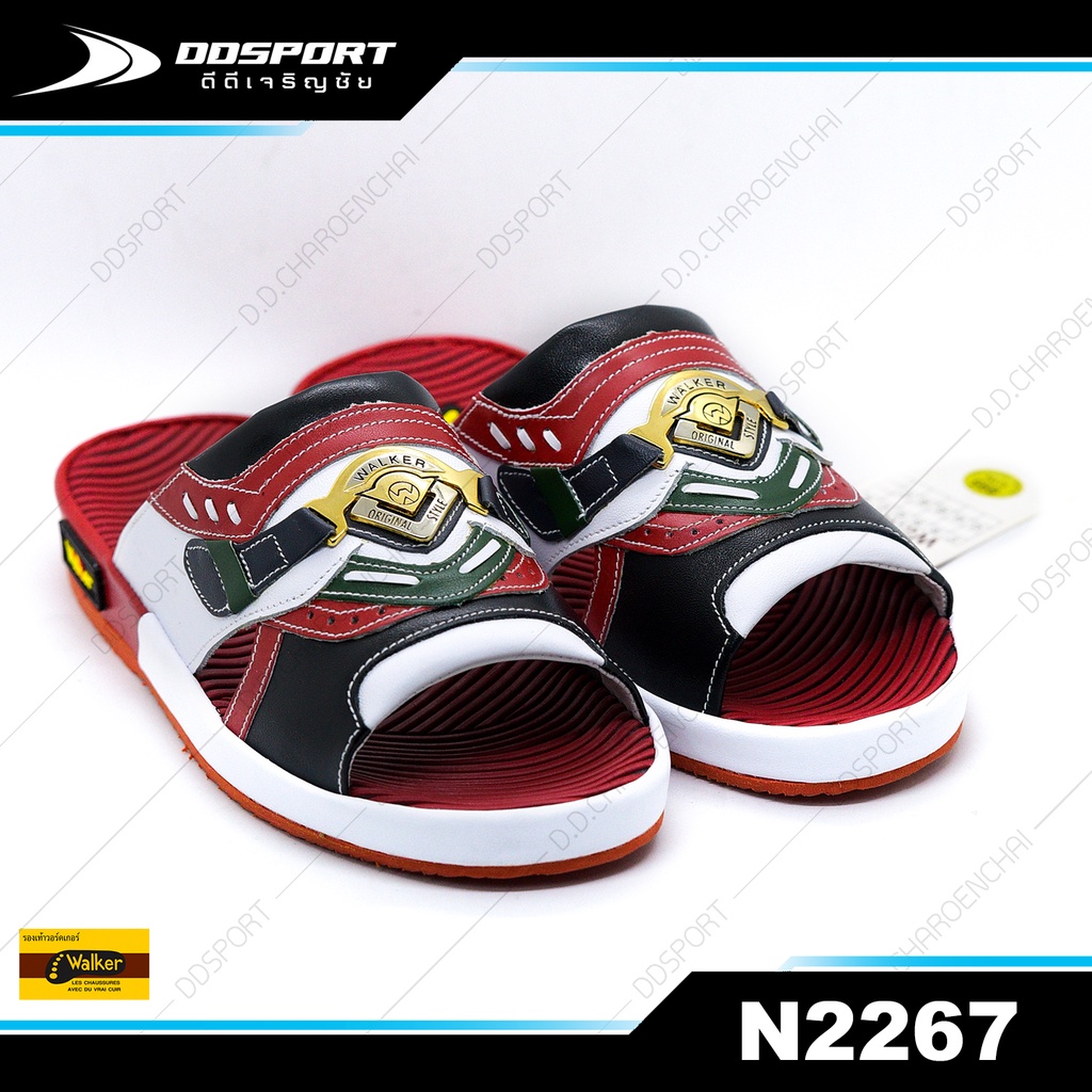 Walker N2267 รองเท้าแตะหนังแท้วอคเกอร์ ทรงเทวิน รุ่นพื่้นเสริมยาง เพิ่มความนุ่ม