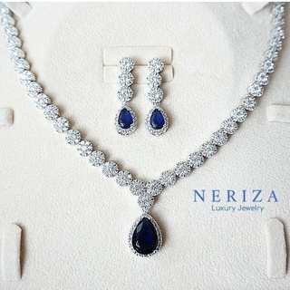 Neriza Jewelry/เครื่องประดับเจ้าสาวเพชรสังเคราะห์ จัดส่งฟรีพร้อมกล่อง NZC026