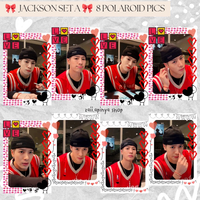 รูปโพลารอยด์ Set Jackson Wang มีลายกรอบ เลือก Set ได้