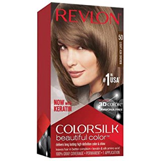 revlon colorsilk เรฟลอน คัลเลอร์ซิลค์ แฮร์คัลเลอร์ 50 light ash brown