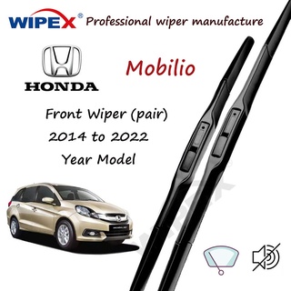 Honda Mobilio ชุดใบปัดน้ําฝน 16+22 สําหรับ 2014 ถึง 2022 MOBI LIO (ชนิดซิลิโคนไฮบริด) จาก wipex