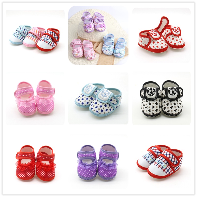 เด็กทารก Boys Dot น่ารักรองเท้ากันลื่นเด็กวัยหัดเดิน Prewalker รองเท้าเด็กทารก Soft Sole รองเท้าเด็ก First Walkers 0-18 เดือน