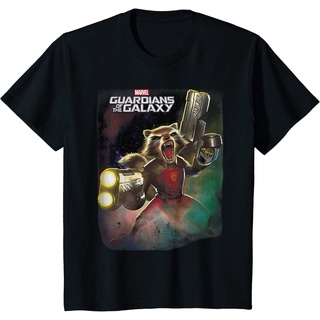 เสื้อยืดคอกลมcrew neckเสื้อยืดลําลอง ผ้าฝ้าย พิมพ์ลายกราฟฟิค Guardians of the Galaxy Rocket แฟชั่นสําหรับผู้ชายS-4XL