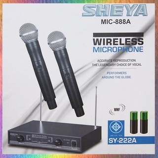 ไมค์โครโฟน ไมโครโฟนไร้สาย ไมค์ลอยคู่ microphone wireless VHF SHEYA 888A