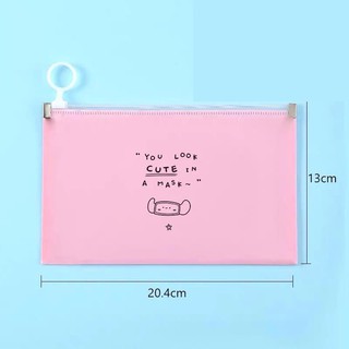 กระเป๋าซิปกันน้ำ Cartoon Travel Portable Mask Storage Bag