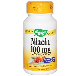 Natures Way, Niacin, 100 mg, 100 Capsules