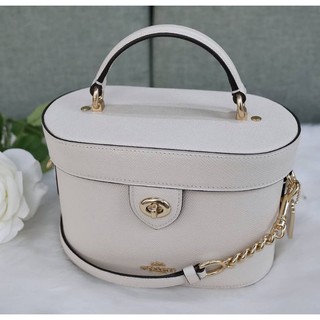 🎀 (สด-ผ่อน) กระเป๋าสะพาย ทรงถัง สีขาว F76712 KAY CROSSBODY IM/CHALK