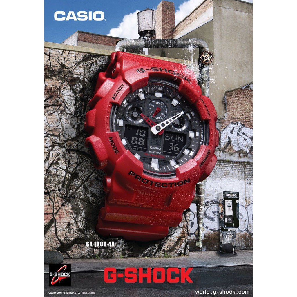 แท้แน่นอน 100% หายากสุดๆกับ G-SHOCK GA-100B-4A อุปกรณ์ครบทุกอย่างพร้อมใบรับประกัน CMG