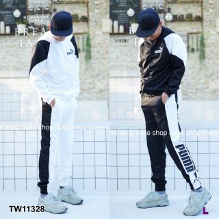 Set 2 ชิ้น เสื้อแจ็คเก็ตกับกางเกงวอร์ม ตัดต่อ