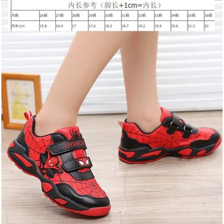 พร้อมส่ง รองเท้าเด็ก ลาย Spiderman สีและแบบตามรูป