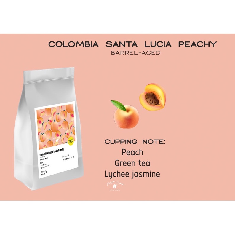 เมล็ดกาแฟคั่วอ่อน Colombia Santa Lucia Peachy