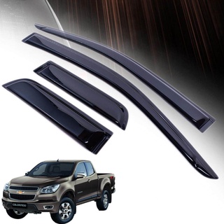 กันสาดประตู กันแมลง กันฝน รุ่น เชฟโรเลต โคโรลาโด CHEVROLET COLORADO ปี 2012 - 2016 สีดำเงา 4 ชิ้น แค๊ป 2 ประตู