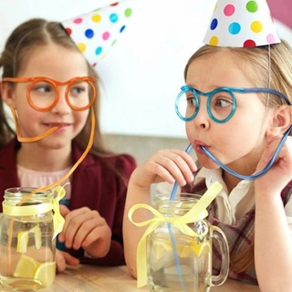 หลอดแว่นตาเด็ก หลอดซิลิโคนดัดได้ หลอดดูดน้ำใช้ซ้ำได้