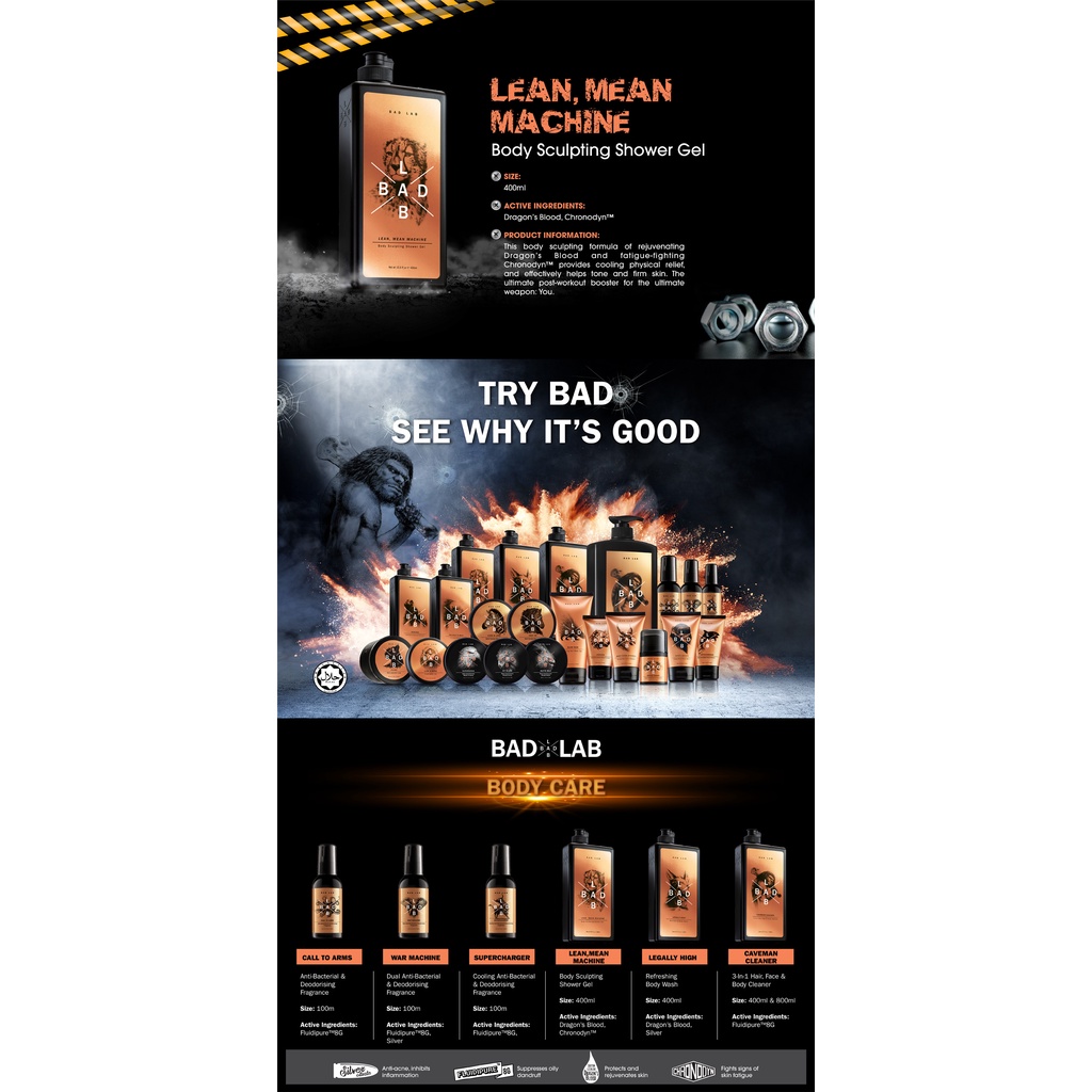 Bad Lab ลีนมีนแมชชีน เจลอาบน้ำสูตรทำความสะอาดล้ำลึก 400 ml BL80040S ราคา ถูกที่สุด ดีลบีเคเค แกลเลอรีภาพที่ 4