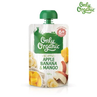 Only Organic แอปเปิ้ล กล้วย &amp; มะม่วง , Organic Baby Foods 6+ Months