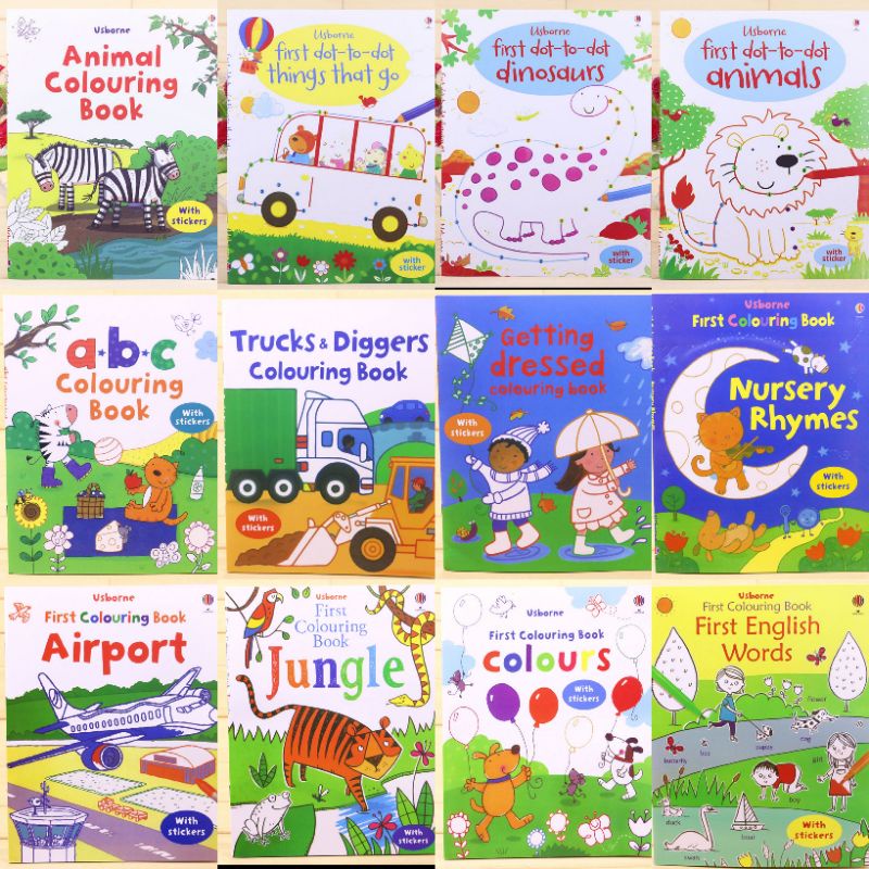 หนังสือ USBORNE Colouring & สติ๊กเกอร์/ Dot to Dot & Sticker Book