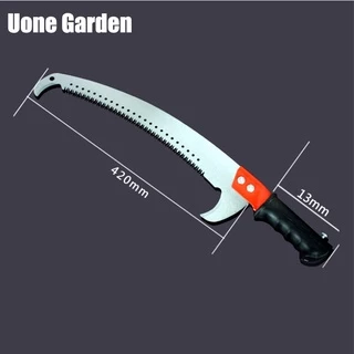 UoneGarden T006 เลื่อยหัวงอ เลื่อยตัดกิ่งไม้ เลื่อยตัดกิ่งไม้สูง 3ขอบตัด 65 MN ใบเหล็กSK5
