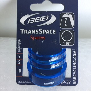 ทักรับโค้ดจ้า[TYROBIKE]-แหวนรองคอ งานไต้หวัน  1 เซ็ท  TRANSSPACE BBB BHP-37 2x5 mm.1x10 mm. มีหลายสี