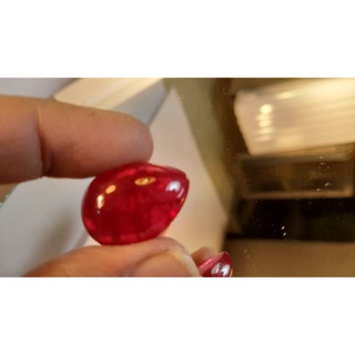 Red  Lab ruby made in thailand ทับทิม LAB MADE ทับทิมของเทียม พลอย   สีแดง 17x12mm