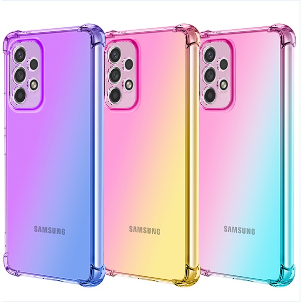 สําหรับ Samsung Galaxy A23 A33 A53 A73 A13 A03 สีไล่โทนสีเคสโทรศัพท์กันกระแทก