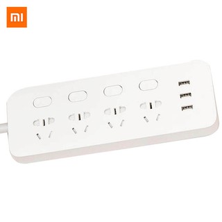 xiaomi mi ปลั๊กซ็อกเก็ตสวิทช์ควบคุม 4 พอร์ต 3 usb jack quick charge 2 . 0 outlet