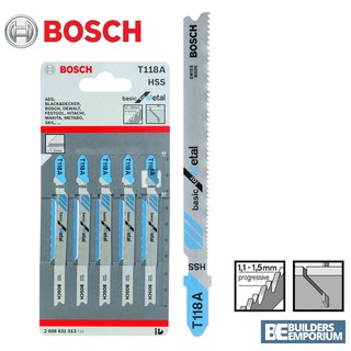 ใบเลื่อยจิ๊กซอ BOSCH T118A ตัดเหล็ก หนา 1-3 มม.*** ราคา ต่อ 1 ใบ ***