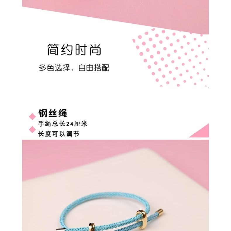สร้อยข้อมือลูกปัดเหล็กรูปหมีสตรอเบอร์รี่ 3 มม สีทอง ปรับขนาดได้ thumbnail 10
