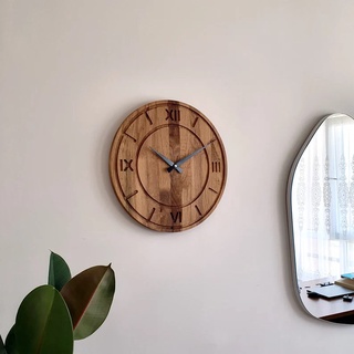 [FudFudAR] ฝุด-ฝุด-อะ นาฬิกาไม้สัก แบบที่ 13 I นาฬิกาแขวนผนัง Teak Wood Wall Clock เดินเงียบ นาฬิกาไม้ wooden wall clock