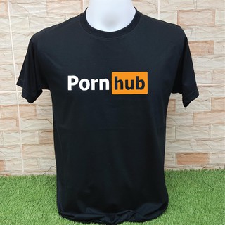 เสื้อยืดลาย Pornhub  สีดำ ผ้า Cotton comb No.30 By PAK LAK T-Shirt