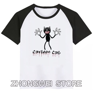 เสื้อยืดแขนครึ่ง ผ้าฝ้าย ระบายอากาศได้ดี พิมพ์ลายการ์ตูนแมวน่ารัก เป็นมิตรกับผิวหนัง แฟชั่นทันสมัย สําหรับเด็กผู้ชาย และเด็กผู้หญิง