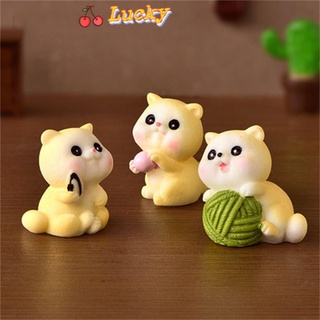 Lucky โมเดลตุ๊กตาแมวขนาดมินิ Diy สําหรับตกแต่งสวนจิ๋วตุ๊กตา