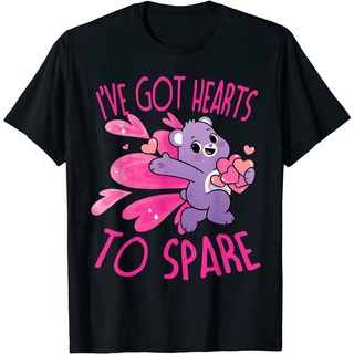 Bear ฤดูร้อนmen bear  Care Bears: Unlock The Magic Share Bear Hearts To Spare T-Shirt เสื้อยืดแฟชั่นคอกลม สบายๆ ผ้าฝ้าย1