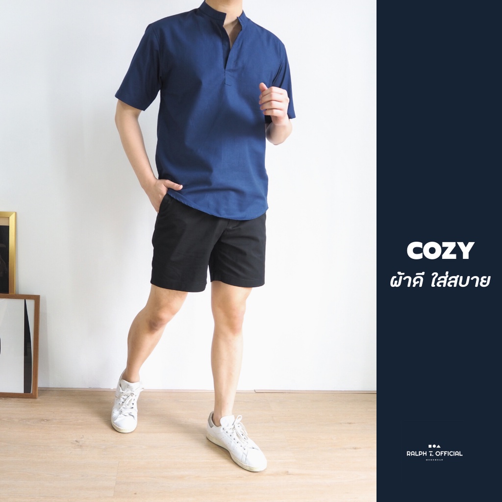 เสื้อเชิ้ตแขนสั้นผู้ชาย TOBY SHORT - RALPH T เสื้อเชิ้ตผู้ชาย คอจีน แขนสั้น โปโล ฮาวาย รูปที่ 6
