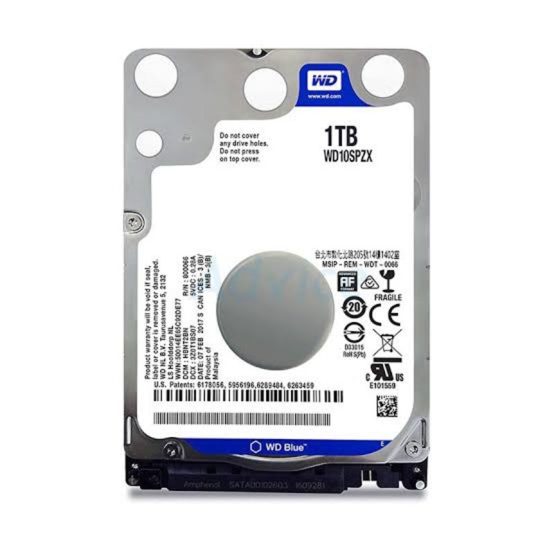 1 TB HDD 2.5" (ฮาร์ดดิสก์โน๊ตบุ๊ค) WD10SPZX 5400RPM SATA3