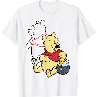 เสื้อยืดคอกลม แขนสั้น ผ้าฝ้าย พิมพ์ลาย Winnie The Pooh Line Art Portrait แฟชั่นฤดูร้อน สําหรับผู้ชาย